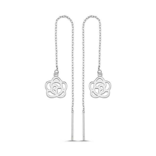 Cercei argint 925 rodiat cu floricele - Be Nature ETU0056 [1]